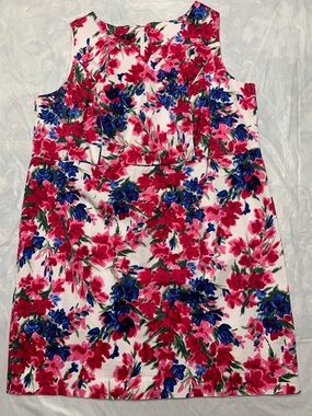 Talbots Plus Size Floral Print Sheath Dress Party Cocktail Size 22WP